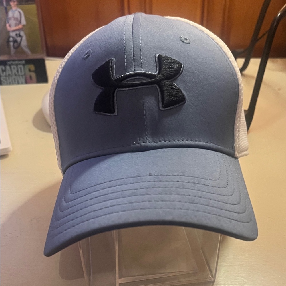 Under Armour Light Blue and White Mesh Cap
